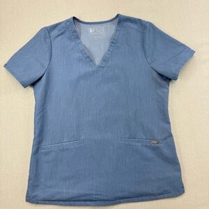 Figs Casma three-pocket scrub top in Dusty Blue Size Medium